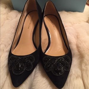 Antonio Melani  black suede  with glass beads.